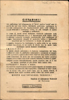 C.L.N. - Ariano Polesine - 1944 (20 Giugno) - Volantino "Comitati Di Liberazione Nazionale Di Trieste" - Morte All'invas - Otros & Sin Clasificación