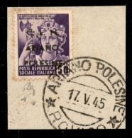 C.L.N. - Ariano Polesine - 1945 - 50 Cent (Errani 34 L) Usato Su Frammento - ; Dopo C - Autres & Non Classés