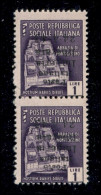 C.L.N. - Imperia - 1945 - 1 Lira (8a) Coppia Verticale Con Soprastampe Capovolte - Pezzo Superiore Senza Trattini (error - Altri & Non Classificati