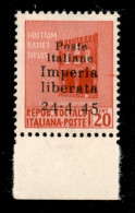 C.L.N. - Imperia - 1945 - Non Emesso - 20 Cent (22d) Senza Trattino Tra 4 E 45 - Gomma Integra - Cert. Raybaudi - Altri & Non Classificati