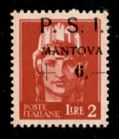 C.L.N. - Mantova - 1945 - 2 Lire + 6 (8e Varietà Yb) Con Soprastampa In Alto A Destra + Punto Piccolo Dopo S - Gomma Int - Other & Unclassified