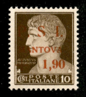 C.L.N. - Mantova - 1945 - Non Emesso - 10 Cent + 1,90 Lire (12w) Senza Punto Dopo S - Gomma Integra - Cert. Raybaudi - Autres & Non Classés