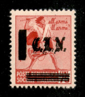 C.L.N. - Torino - 1945 - 75 Cent (Errani 10 Varietà A) Con Doppia Soprastampa - Gomma Integra - Non Catalogato - Raybaud - Otros & Sin Clasificación