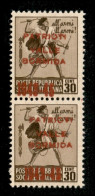 C.L.N. - Valle Bormida - 1945 - 30 Cent (4A+4A Varerà C) - Coppia Verticale Con Soprastampe Disallineate (spostata A Sin - Altri & Non Classificati