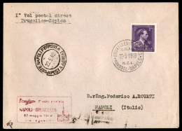 Repubblica - Posta Ordinaria - 1949 (22 Maggio) - Bruxelles Napoli - Primo Volo Postale Diretto - Otros & Sin Clasificación