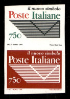 Repubblica - Posta Ordinaria - 1994 - Coppia Verticale Del 750 Lire (2134 + 2135d) Non Dentellata - Gomma Integra - Autres & Non Classés