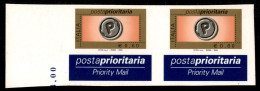 Repubblica - Posta Ordinaria - 2004 - Coppia Del 0,60 Cent Prioritaria (2747 - Carr 2394Eh) Priva Della Fustellatura Di  - Altri & Non Classificati