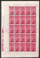 San Marino - Posta Ordinaria - 1946 - 20 Lire (57ab) - Intero Foglietto Di 25 Con Gli Esemplari Di Sinistra Con Unito In - Autres & Non Classés