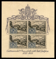 Vaticano - Posta Ordinaria - 1952 - Foglietto Centenario Dei Francobolli (1) - Gomma Integra - Otros & Sin Clasificación