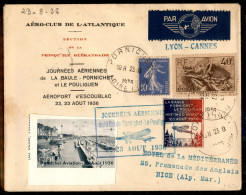 Aerogrammi  - Francia - 1936 (23 Agosto) - La Baule/Giornata Aerea - Lione Cannes - Muller 313 - Aerogramma Per Nizza - Otros & Sin Clasificación