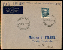 Aerogrammi  - Francia - 1945 (31 Agosto) - Parigi Lille - Muller 503 - Aerogramma Del Volo - Andere & Zonder Classificatie