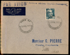 Aerogrammi  - Francia - 1945 (31 Agosto) - Parigi Lille - Muller 503 - Aerogramma Del Volo - Altri & Non Classificati