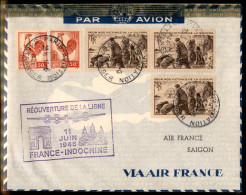 Aerogrammi  - Francia - 1946 (11 Giugno) - Parigi Saigon - Muller 532 - Aerogramma Del Volo - Other & Unclassified