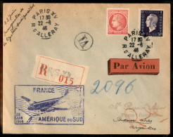 Aerogrammi  - Francia - 1946 (23 Giugno) - Francia America Del Sud - Muller 539 - Aerogramma Raccomandato Da Parigi A Bu - Other & Unclassified