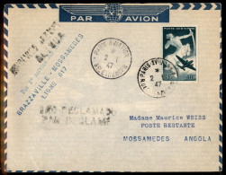 Aerogrammi  - Francia - 1947 (2 Gennaio) - Parigi Brazzaville Mossamedes - Ligne 617 Air France - Aerogramma Del Volo - Autres & Non Classés