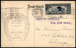 Aerogrammi  - Germania - 1928 (20 Febbraio) - Lindbergh Again Flies The Air Mail - St. Louis Chicago - Sonstige & Ohne Zuordnung