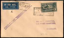 Aerogrammi  - India - 1934 (4 Dicembre) - Lahore Karachi - Karachi Cancelled 5 Dec 34 - Other & Unclassified