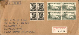 Aerogrammi  - Papua-Nuova Guinea - 1958 - Aerogramma Raccomandato Affrancato Con Quartina Del 3 1/2 Pence (7) + Quartina - Other & Unclassified