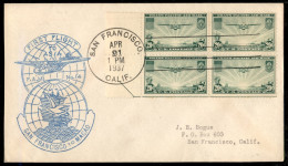 Aerogrammi  - Stati Uniti D'America - 1937 (21 Aprile) - San Francisco Macao - Muller 418 - Aerogramma Del Volo - Otros & Sin Clasificación