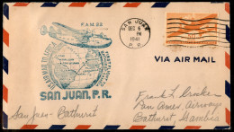Aerogrammi  - Stati Uniti D'America - 1941 (6 Dicembre) - Miami Bathurst - Muller 463 - Aerogramma Da San Juan - Andere & Zonder Classificatie