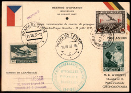 Europa - Belgio - 1937 (19 Luglio) - Bruxelles Praga Bruxelles - Muller 217 - Cartolina Ufficiale Del Volo - Other & Unclassified