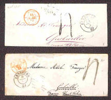 Europa - Svizzera - 1849/1864 - Sette Lettere Del Periodo Non Affrancate Con Tassa A Carico - Autres & Non Classés
