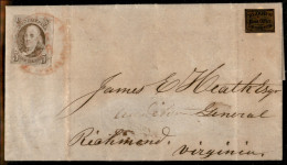 Oltremare - Stati Uniti D'America - 5 Cent (1) + Locale - Lettera Da Philadelphia A Richmond Del 27.10.1849 - Other & Unclassified