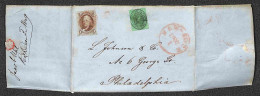 Oltremare - Stati Uniti D'America - 5 Cent (1) + 2 Cent City Expres Da New York A Philadelphia Del 1.12.1849 - Sonstige & Ohne Zuordnung