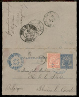 Oltremare - Tunisia - Biglietto Postale Da 15 Cent Con Complementare (20) Da Athman (azzurro) Per Il Belgio Del 21.3.190 - Altri & Non Classificati