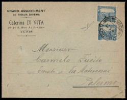 Oltremare - Tunisia - Piroscafo Postale Italiano 19.5.21 – Busta Da Tunisi A Palermo – Sorani - Andere & Zonder Classificatie