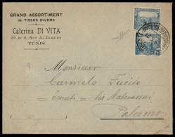 Oltremare - Tunisia - Piroscafo Postale Italiano 19.5.21 – Busta Da Tunisi A Palermo – Sorani - Autres & Non Classés