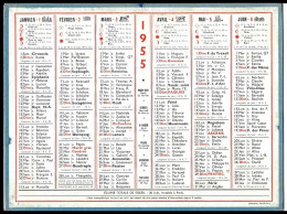 Almanach  Calendrier  P.T.T  -  La Poste -  1955 - - Big : 1941-60