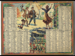 Almanach  Calendrier  P.T.T  -  La Poste -  1955 - Retour De Chasseurs - Grand Format : 1941-60