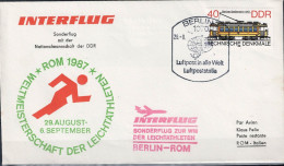 DDR GDR RDA - Luftpostbrief "Sonderflug Zur Leichtathlitik-WM Nach Rom" (MiNr: 3017) 1987 - Portorichtig - Poste Aérienne