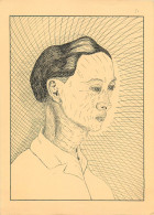 VERITABLE DESSIN PORTRAIT. Original à L'encre De Chine Sur Feuille Cartonnée . Format 290X220 - Dessins