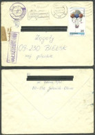 POLAND 1982 SOLIDARITY SOLIDARNOSC PERIOD MARTIAL LAW OCENZUROWANO CENSORED VIOLET CACHETS CENSOR 274 GDYNIA TO BIELSK - Storia Postale