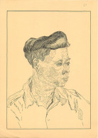 VERITABLE DESSIN PORTRAIT. Original à L'encre De Chine Sur Feuille Cartonnée  . Format 290X220 - Zeichnungen
