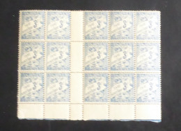 ALGERIE - 1926-28 - Taxe TT N°YT. 11 - Type Duval 3f Bleu - Bloc De 15 Bord De Feuille - Neuf Luxe ** / MNH - Segnatasse