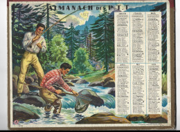 Almanach  Calendrier  P.T.T  -  La Poste -  1952 - Peche - Chasse - Tamaño Grande : 1941-60