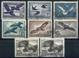 AUSTRIA 1950-1953 Birds Set Of Seven Values Used.  Michel 955-56, 968x,y, 984-87 - Gebraucht