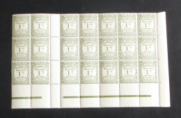 ALGERIE - 1926-32 - Taxe TT N°YT. 15 - Recouvrements 1c Olive - Bloc De 21 Bord De Feuille - Neuf Luxe ** / MNH - Strafport