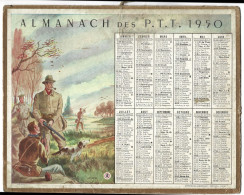 Almanach  Calendrier  P.T.T  -  La Poste -  1950 -  Chasse - Formato Grande : 1941-60