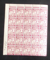 ALGERIE - 1942 - Taxe TT N°YT. 26 - Type Duval 2f Lilas-rose - Bloc De 25 Bord De Feuille - Neuf Luxe ** / MNH - Segnatasse