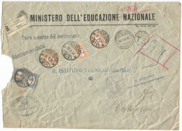 Regno Tassa Carico L.2,75 Con Segnatasse L.1coppia C50 C20 C5 Busta Raccomandata Roma X Catanzaro - Postage Due