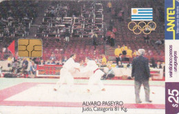 Uruguay, UY-ANT-TC137a (a), OlympicsSydney 2000, Judo - Alvaro Paseyro, 2 Scans.  Black In Chip. - Uruguay