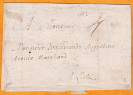 1692 - Lettre Pliée Avec Correspondance De DOUAY, Douai Vers LISLE, Lille, Nord, France - Règne De LOUIS XIV - ....-1700: Precursors