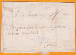 1692 - Lettre Pliée Avec Correspondance De DOUAY, Douai Vers LISLE, Lille, Nord, France - Règne De LOUIS XIV - ....-1700: Précurseurs