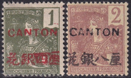 French Offices Canton 1906 Sc 31-2 Yt 33-4 MH* - Ungebraucht