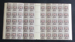 ALGERIE - 1947 - Taxe TT N°YT. 33 - Type Gerbes 10c Sépia - Bloc De 50 Bord De Feuille - Neuf Luxe ** / MNH - Postage Due