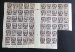 ALGERIE - 1947 - Taxe TT N°YT. 33 - Type Gerbes 10c Sépia - Bloc De 46 Bord De Feuille - Neuf Luxe ** / MNH - Segnatasse